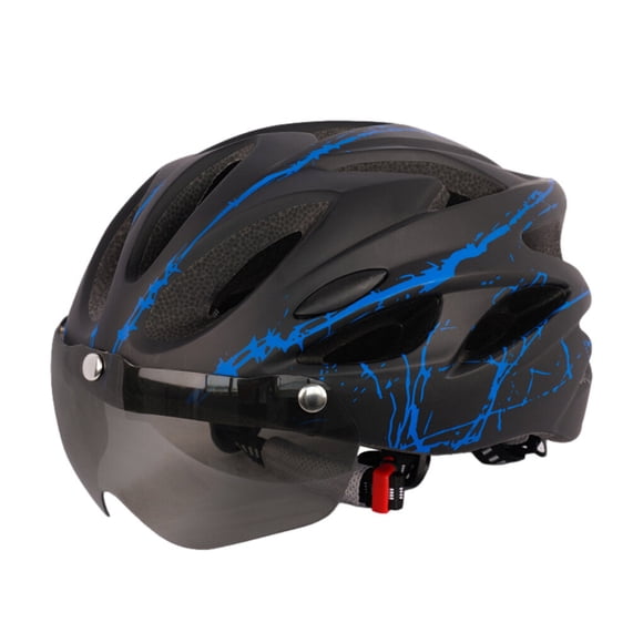 Xingzhi Motorcycle Helmet Outdoor Safety Head Cap Bike Plastic Hard Hat Mountain Bicycle Sunshield, Blue Black