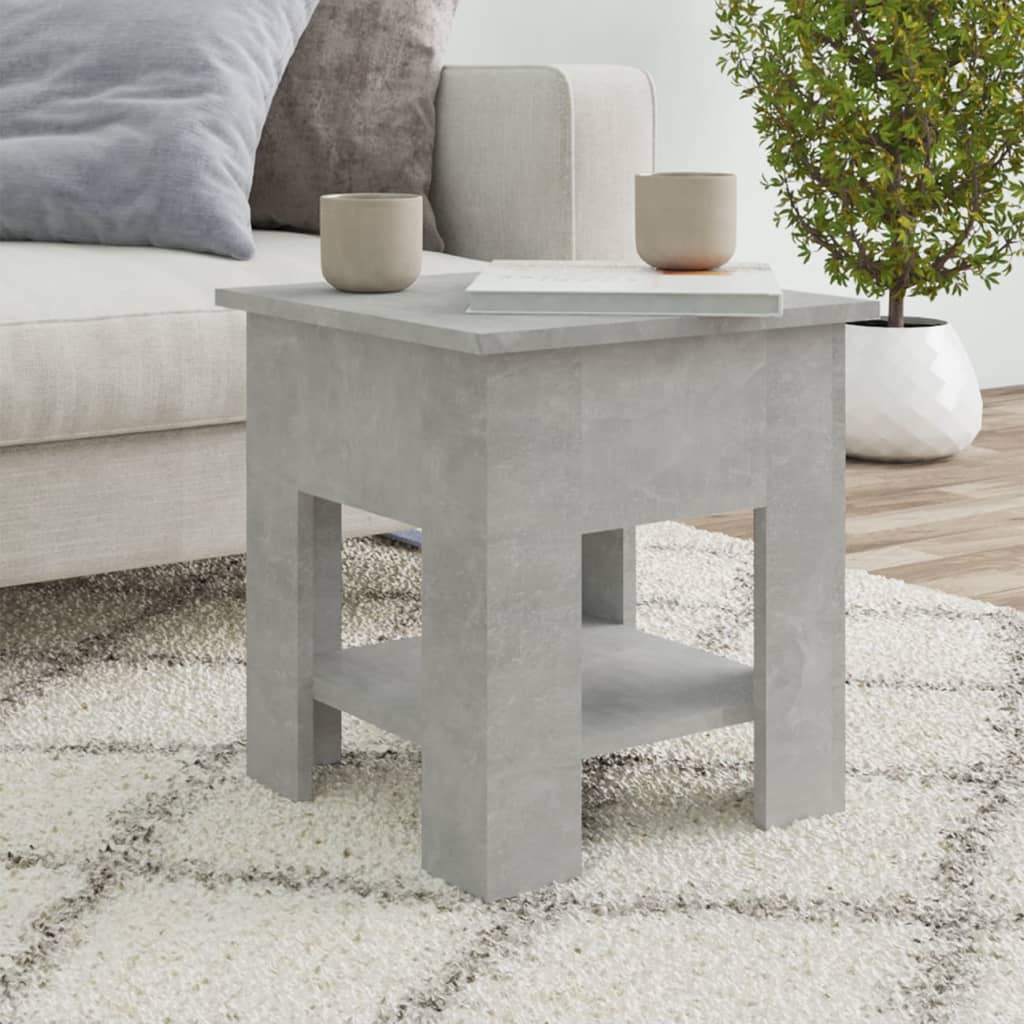 vidaXL Table Basse Gris Béton 40x40x42 cm Bois Manufacturé