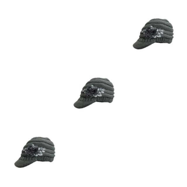 Wweixi Warm Up In Style With Fashionable Wool Cap For Cold Weather Knitted Hats Knitted Caps Funny Hat Wool Hat Ear Protectors gray 3Set