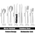 thumbnail image 2 of Bestdin 72 Pieces Silverware Set with Steak Knives, Stainless Steel Pattern Design Cutlery Set for 12, Flatware Set Mirror Polished, Tableware Set for Home Kitchen Restaurant Hotel, Dishwasher Safe, 2 of 7
