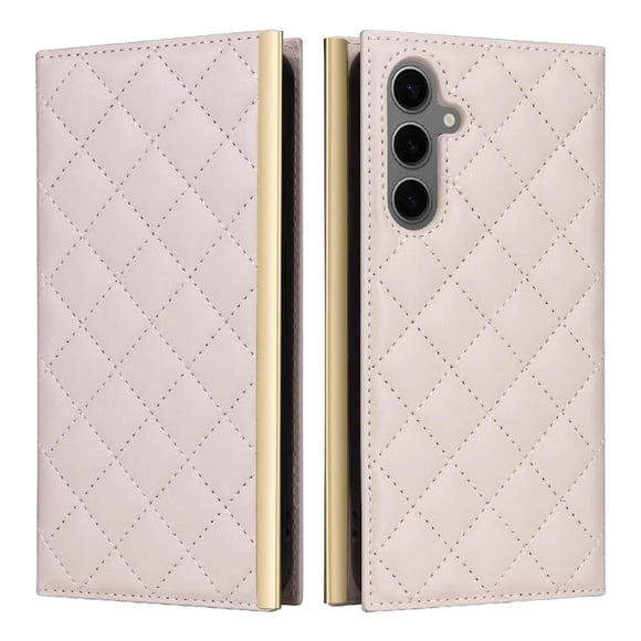 Quilted Wallet Case with Crossbody Strap & Card Slots for Samsung Galaxy S24 PlusWhite