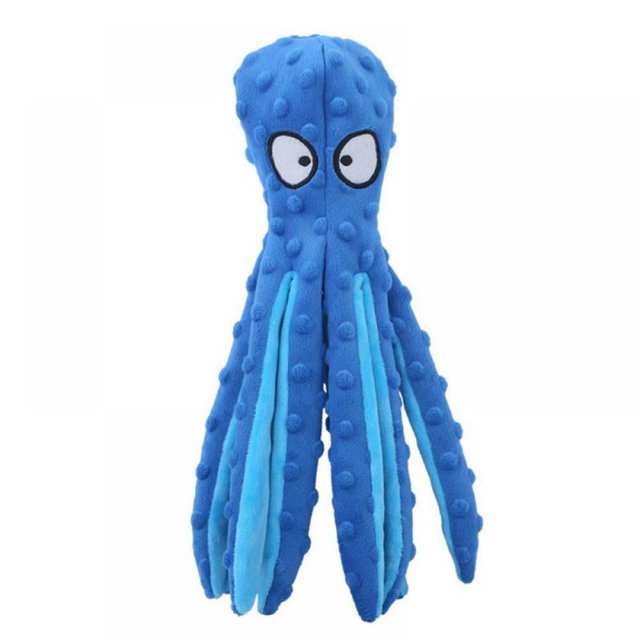 2 Pack Dog Squeaky Toys Octopus - No Stuffing Crinkle Plush Dog Toys for Puppy Teething Durable Interactive Dog Chew Toys for Small to Medium Dogs Training and Reduce Boredom(Random co