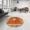 thumbnail image 3 of Ahgly Company Tapis d'Intérieur Carrés Abstraits Orange Tapis de Zone Abstraits, 7 Pieds Carré, 3 of 6