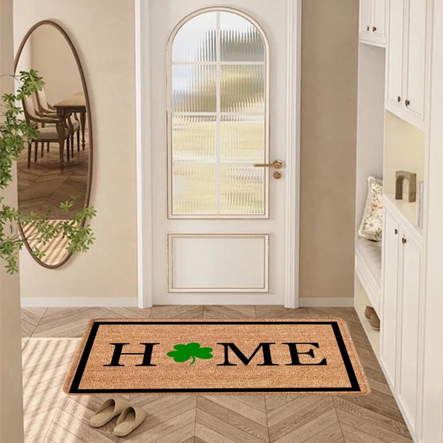 Welcome Mats for Front Door,St. Patricks Day Door Mat - Front Door Mat - Bath Rug Super Absorbent Dry - Rubber Backing Non Slip Washable Bathroom Floor Mats -Green 16X24 In