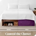 thumbnail image 4 of Bare Home Jupe de Lit Double Brossage - Premium 1800 Collection - Retombée de 15 Pouces - Très Grand Simple, Prune, 4 of 4