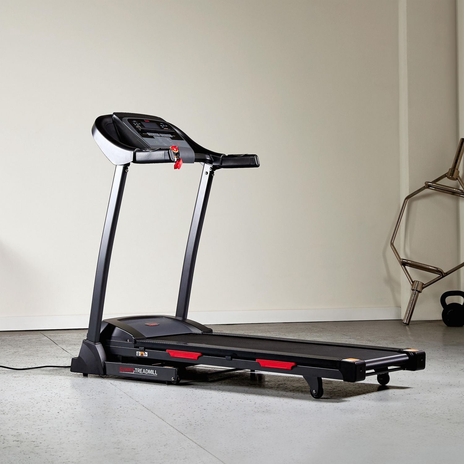 Tapis de course intelligent et pliable Sunny Health & Fitness Premium avec inclinaison automatique et connectivité Bluetooth améliorée (application exclusive SunnyFit®)