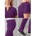 thumbnail image 4 of Adar Addition Go-Higher Scrub Set For Women - Notched V-Neck Scrub Top & Skinny Cargo Scrub Pants, 4 of 7