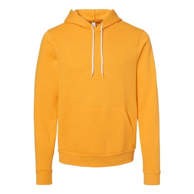 Bella Canvas 3719 Unisex Poly-Cotton Fleece Pullover Hoodie, S, Gold