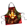 thumbnail image 1 of GUOOL Christmas Adults Chef Apron for Kitchen Festive Cooking Baking Candle Candle 2, 1 of 6