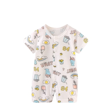 Spring Clothes, HVOBBTY Kid's Casual Short Sleeve Soft Romper, Spring Onesie Born Climbing Clothes Short Sleeve Thin Ha Clothes Fart Clothes White 66