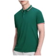 thumbnail image 2 of Styesk T Shirts for Man Solid-Color Casual Button Short Sleeve Turndown Collar Blouse Shirt, 2 of 5