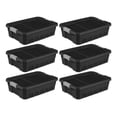 thumbnail image 1 of Sterilite 6-Pack 10 Gallon Stacker Tote, Rugged Plastic Storage Bins, Black, 1 of 8