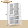 thumbnail image 3 of Costway Kitchen Pantry Cabinet with Translucent Fluted Doors & Adjustable Shelf, 3 of 10