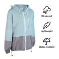 thumbnail image 3 of Opperiaya Women Packable Rain Jacket Outdoor Color Block Hooded Windbreaker, 3 of 5