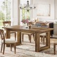 thumbnail image 1 of Tribesigns 63" Farmhouse Wooden Dining Table for 4-6 People, Rectangular Kitchen Table for Dining Room or Home Office, Brown, 1 of 5