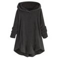 thumbnail image 1 of Womens Cardigan Plus Size Button Plush Tops Hooded Loose Cardigan Wool Coat Winter Jacket Navy Xl, 1 of 5