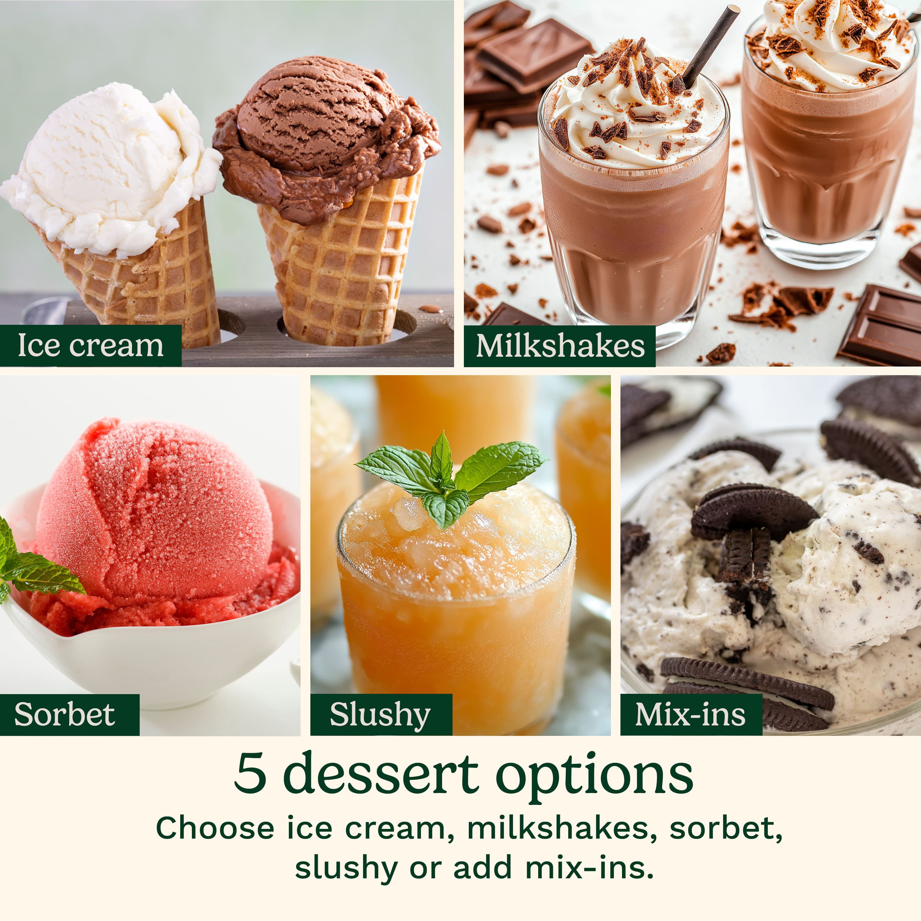 Cuisinart FastFreeze 5‑in‑1 Ice Cream & Frozen Dessert Maker, Automatic Compact Machine with 3 Mixing Cups, White (ICE‑FD10C)