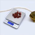 thumbnail image 3 of Balance Numérique de Haute Précision, Balance de Cuisine Multifonction en Acier Inoxydable 500 G/0,01 g avec Écran Lcd Rétroéclairé, Fonction Tare et Alimentation par Pile pour une Mesure Précise des Ingrédients, 3 of 6