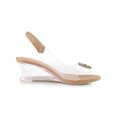 thumbnail image 3 of BLISSFUL STEP Chaussures pour Femmes Talons Compensés Transparents à Strass Bout Ouvert Slingback Chaussures Transparentes Nude 6, 3 of 7