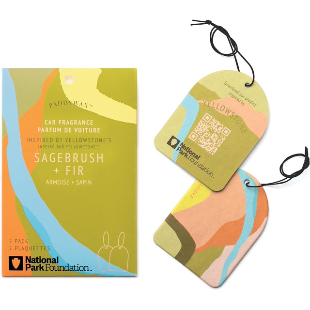 czcpp-National Parks Collection Hanging Car Air Freshener, Car Accessories, 2 Pack, Yellowstone (Sagebrush + Fir)