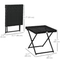 thumbnail image 3 of Outsunny Folding Rattan Coffee Table Patio Wicker Side Table, Black, 3 of 10