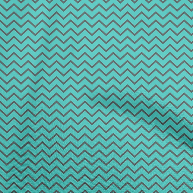 oneOone Cotton Flex Turquoise Blue Fabric Chevron Sewing Craft Projects Fabric Prints By Yard 40 Inch Wide