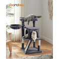 thumbnail image 2 of Cat Tree Small Cat Tower with Widened Perch for Large Cats Indoor Kittens cm MultiLevel Cat Condo Scratching Posts and Ramp Door Cat Cave Cat Basket Light UPCTW, 2 of 9