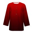 thumbnail image 5 of Hauts d'Été pour Femmes 2023 Mode Féminine Manches Trois-Quarts Col Rond Rétro Imprimé de Pâques Blouse Ample Bohemian T-Shirt Grande Taille pour Femmes, 5 of 5