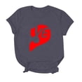 thumbnail image 5 of Chandails Mignons pour Couples Assortis T-Shirt à Manches Courtes Col Rond de la Saint-Valentin Mode Imprimé Cœur Décontracté Respirant Confortable Doux Chemisiers pour Lui et Elle Vêtements de Vacances Gris m, 5 of 5