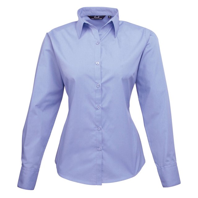 Premier Womens Poplin Long-Sleeved Blouse