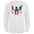 thumbnail image 1 of T-Shirt à Manches Longues pour Adulte Blanc avec Drapeau Aigle Usé, 1 of 1