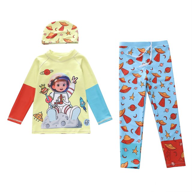 JTieacloth High Elasticity Boys Swimwear Surfing Trunks And Rash Guard For Kids Swimming Pool Beach,Sizes 7-8 Years