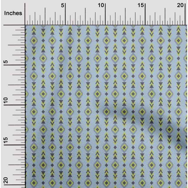 oneOone Silk Tabby Fabric Diamond & Triangle Geometric Print Sewing Fabric BTY 42 Inch Wide