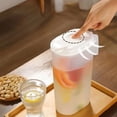 thumbnail image 4 of Cagogo under $5 Cold Water Pitcher, Large Capacity Cold Water Pitcher, Plastic Beverage Dispenser Summer Heat Resistant Fruit Tea Infuser, Ice Water Cooler Pitcher With Filter, 4 of 6