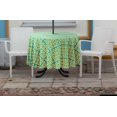 thumbnail image 3 of Vargottam Indoor/OutdoorRoundTablecloth 58 InchTablecloth with Umbrella Hole & Zip- Waterproof TableCloth TableCovers for Backyard Table -Teal Blue & Yellow, 3 of 7