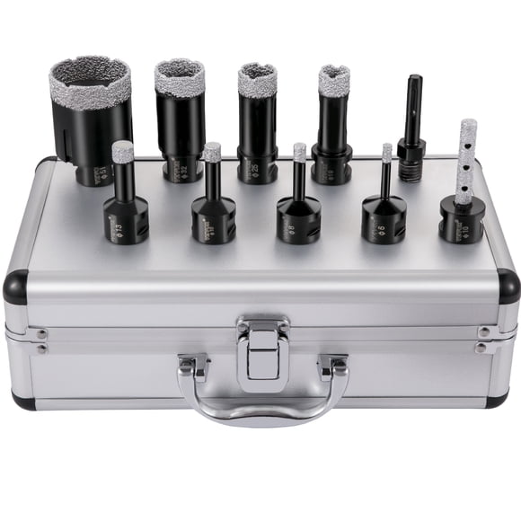 VEVOR Diamond Drill Bits 6/8/10/13/19/25/32/51mm Diamond Hole Saw Brazed Tile Hole Saw Kit 0.59in Segment Diamond Drill Bit Finger Bit SDS Tile Hole Saw w Storage Case for Tile Ceramic Porcelain Marbl
