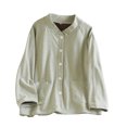 thumbnail image 1 of MeetoTime Womens Pajama Top Fall Winter Striped V-neck Button Long Sleeved Bottoming Shirt Home Clothes, 1 of 7