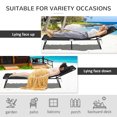 thumbnail image 4 of CoSoTower Adjustable Outdoor Lounge Chair, Garden Folding Chaise Lounge with Face Hole Reclining Tanning Chair Seat, Folding Camping Beach Lounging Bed w/ Support Pillow, Black, 4 of 6