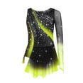 thumbnail image 3 of Freebily Robe de Danse Ballet Patinage Artistique à Manches Longues pour Filles avec Strass Jaune 12, 3 of 6