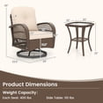 thumbnail image 3 of Gymax Set Of 3 Patio Swivel Rocker Set Gliding Bistro Furniture Set w/ Tempered Glass Table Beige, 3 of 4