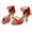 Red, variant on Pisexur Sandals Womens Girl Latin Dance Shoes Med-Heels Satin Shoes Party Tango Dance Shoes Sandales Pour Femmes