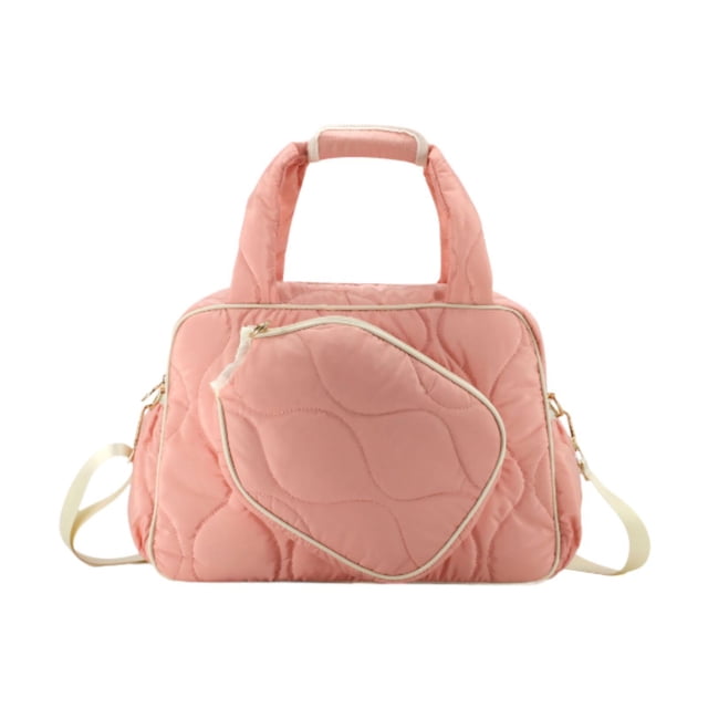 jinwen Pickleball Bag Badminton Bag with Zipper Lightweight Multipurpose Racket Bag Pink