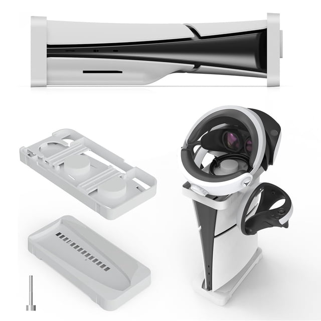 Support 2-en-1 Horizontal et Vertical pour Console PS5 Slim, Accessoire de Base Compatible avec PS5 Slim Disque, Édition Numérique et Appareil PS5 VR2