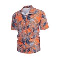 thumbnail image 4 of Mens Hawaiian Print Lapel Short Sleeve Shirt, 4 of 9