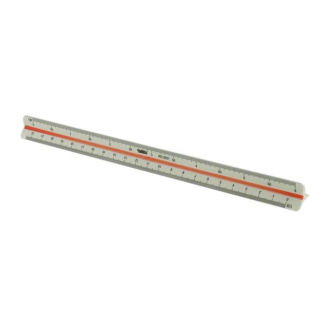300mm 12inch Triangular Scale Measuring Ruler 30cm 6 Scales For Engineer