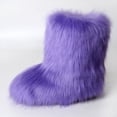 thumbnail image 4 of LSLJS Bottes d'Hiver pour Femmes Bout Rond Imitation Plus Cachemire Bottes de Neige Confortables Peluche Chaudes Courtes Bottillons de Neige Chaussures Plates Bottes Mi-Mollet Extérieur Intérieur, 4 of 7