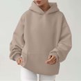 thumbnail image 2 of MeetoTime Women's Oversized Sweatshirt Fall Lightweight Long Sleeve Hoodie Fleece Pocket Pullover Tops, 2 of 6