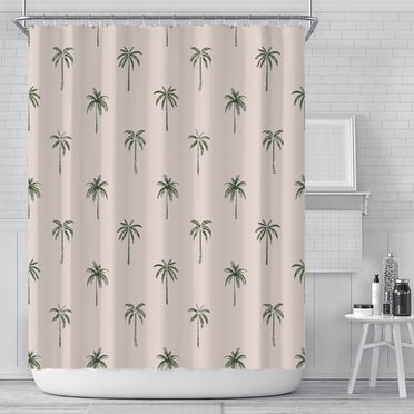 PANDACO Rideau de Douche en Tissu Palmiers (180 cm x 180 cm) (72 Pouces x 72 Pouces)