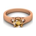 thumbnail image 1 of Bague Ronde en Argent Sterling 925 Rose Vermeil 6mm Citrine Solitaire pour Femmes, 1 of 3