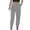 Grey, variant on RKSTN Womens Pants Woman Color Cotton And Linen Drawstring Elastic Waist Long Straight Pants Soft Loose Straight Leg Hiking Pants